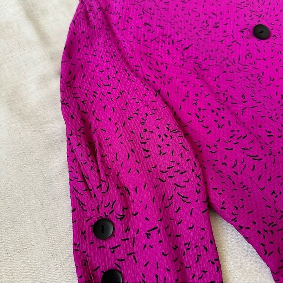 VINTAGE Louis Feraud 2pc Suit Set Pink Peplum Jacket Skirt Sz 6 Statement - Picture 8 of 15